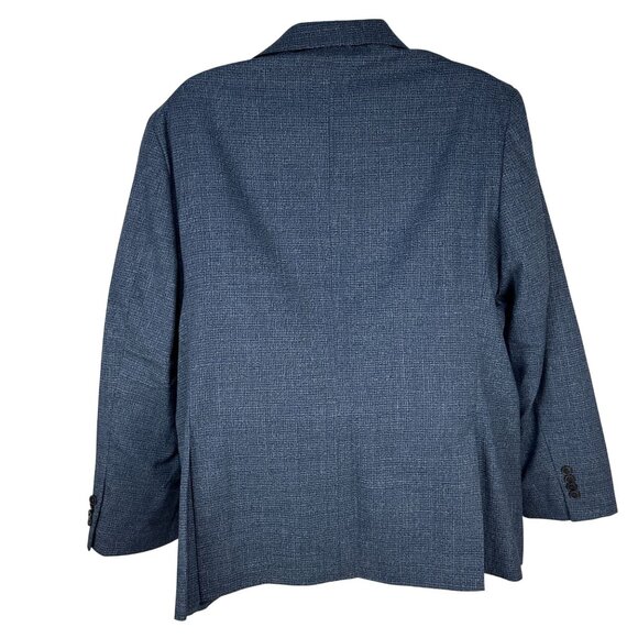 Awearness Kenneth Cole Mens 48R Blue Wool Blend Two-Button Blazer Jacket - Picture 7 of 7
